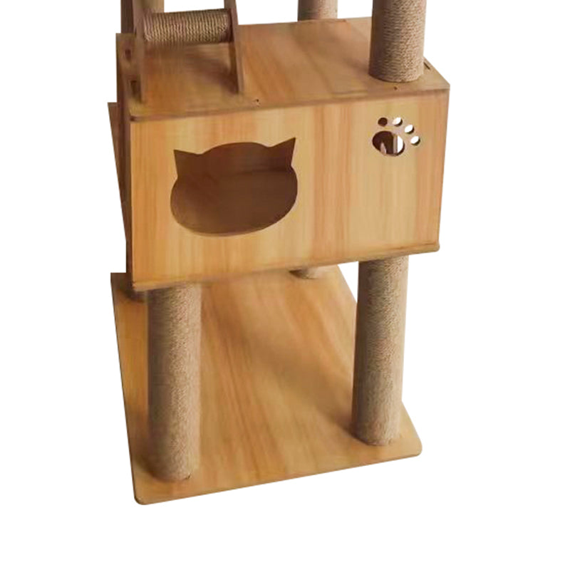 Solid wood capsule cat tree