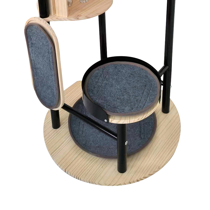 63-inch solid wood cat tree