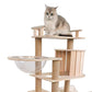 63.9-inch solid wood cat tree