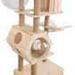 63.9-inch solid wood cat tree