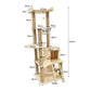 Multi-purpose space capsule solid wood cat tree