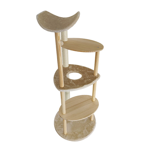 56-inch Solid wood cat tree