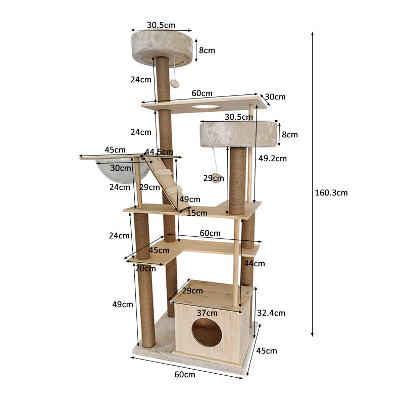 Solid wood cat tree, space capsule cat nest cat supplies