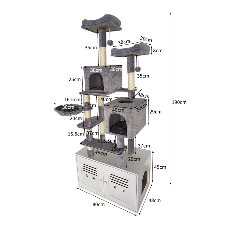 Big cat litter box cat tree multi-layer cat climbing rack