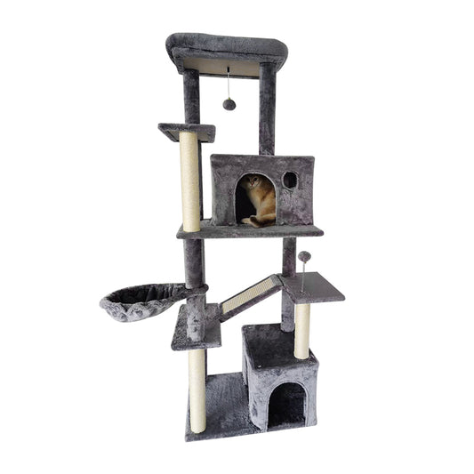 Big grey multi-layer cat tree cat nest