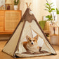 Pet Teepee Dog & Cat Bed - Dog Tents & Pet Houses with Cushion