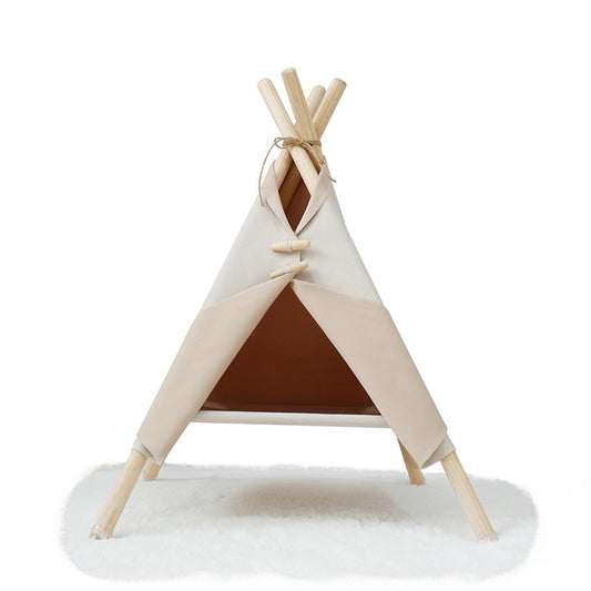 Suede Pet Teepee with Elevated Bottom