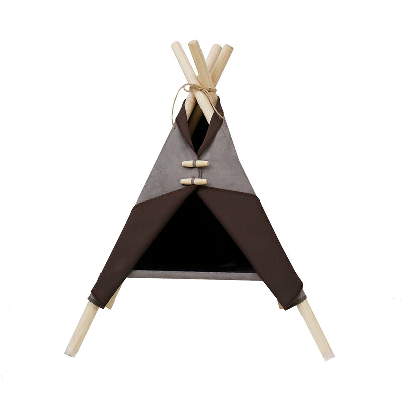 Suede Pet Teepee with Elevated Bottom