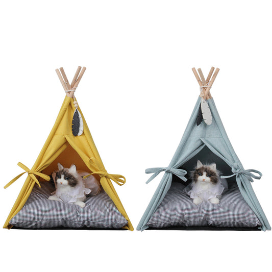 Pet Teepee Tent Bed Set for Cats Small Dog
