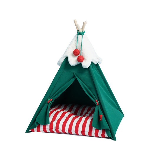 Christmas themed cat teepee tent