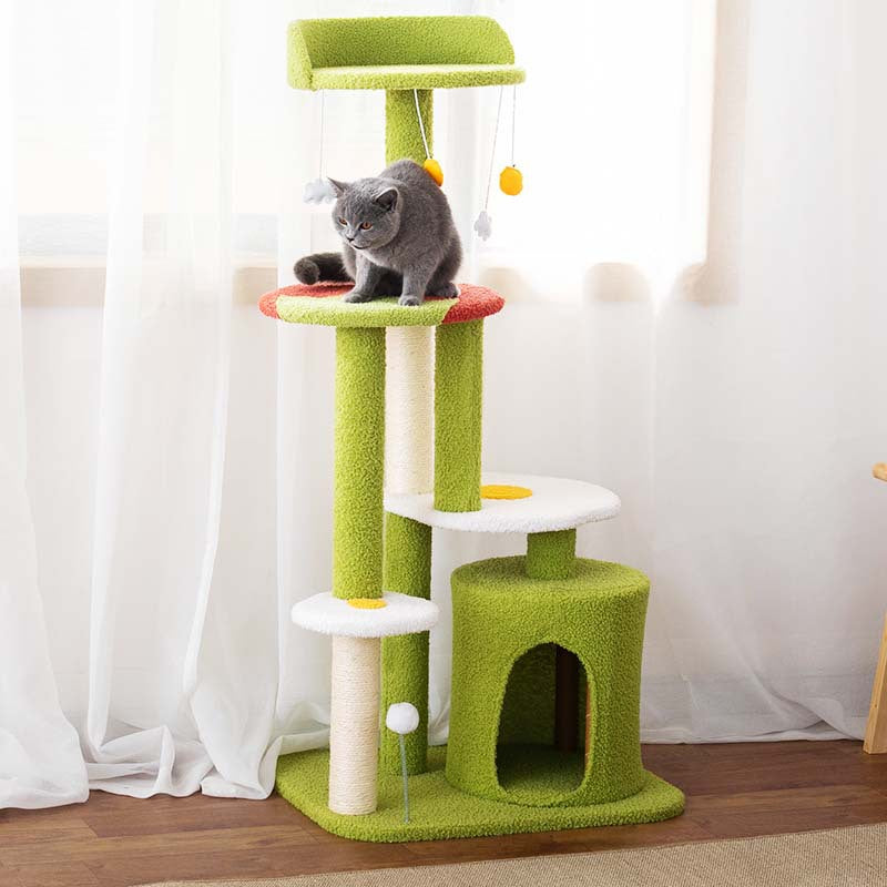 Tomato and egg theme cat tree