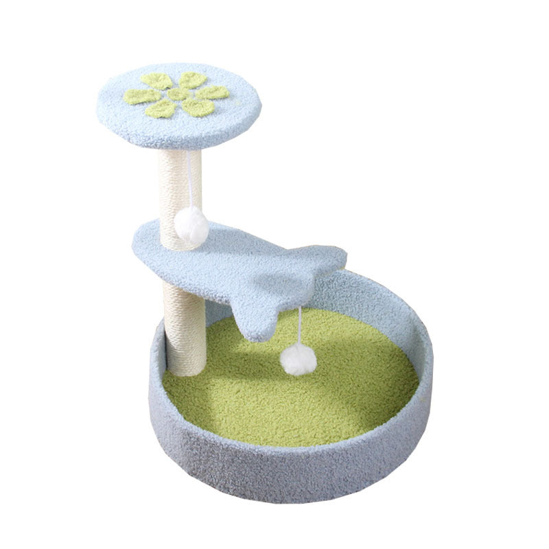 Flower cat climbing frame with bed bottom