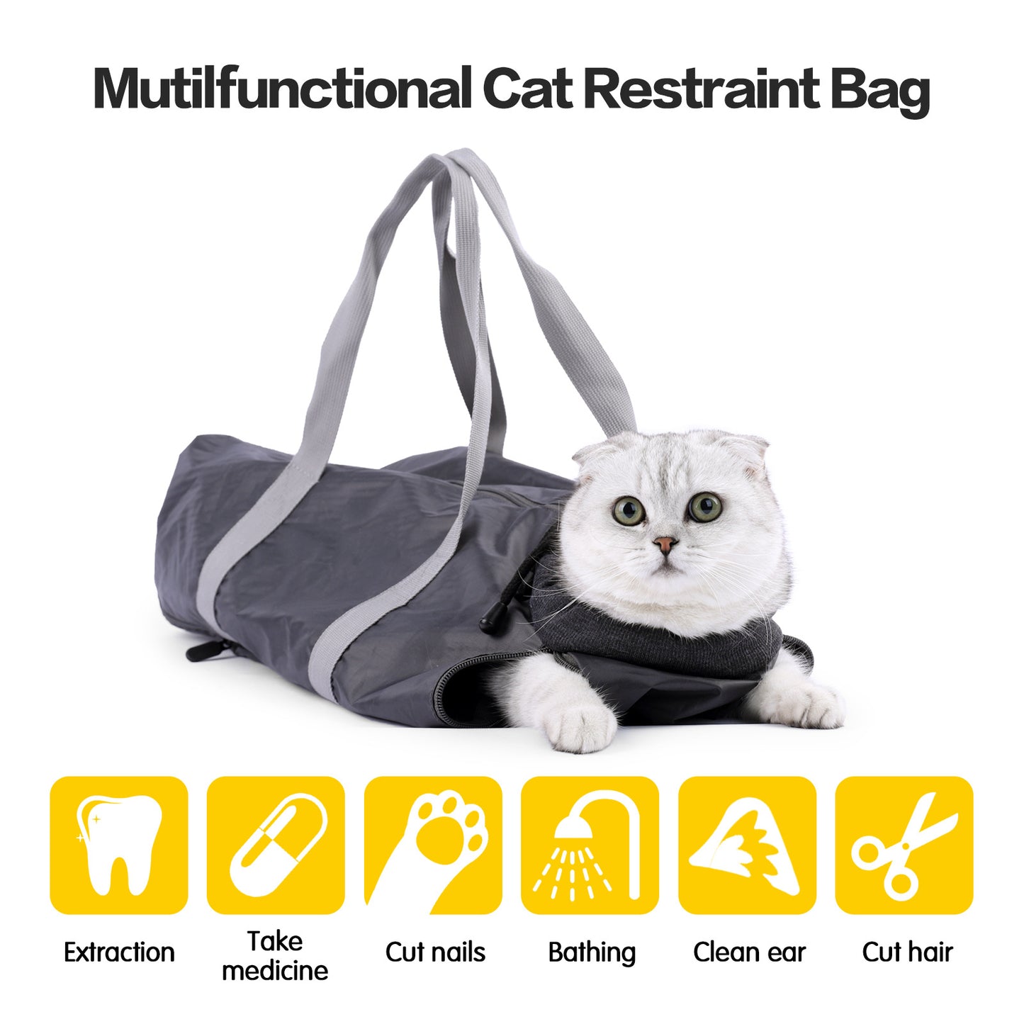 Multifunctional cat restraint bag