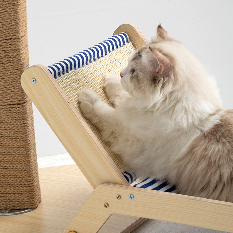 Coconut tree cat scratching stand with bed