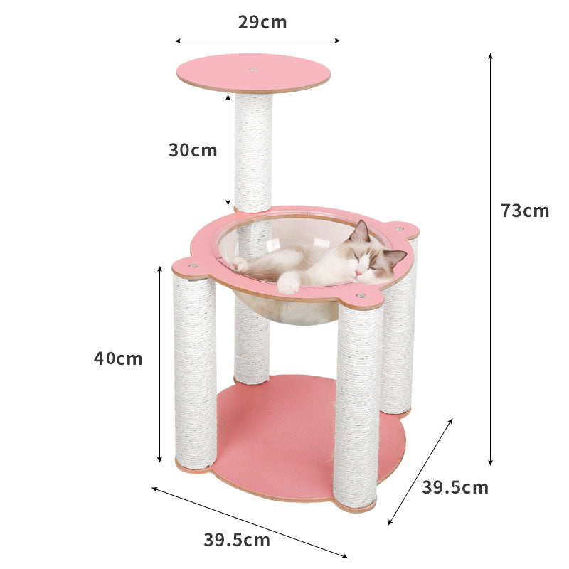 Small cat scratching board with capsule