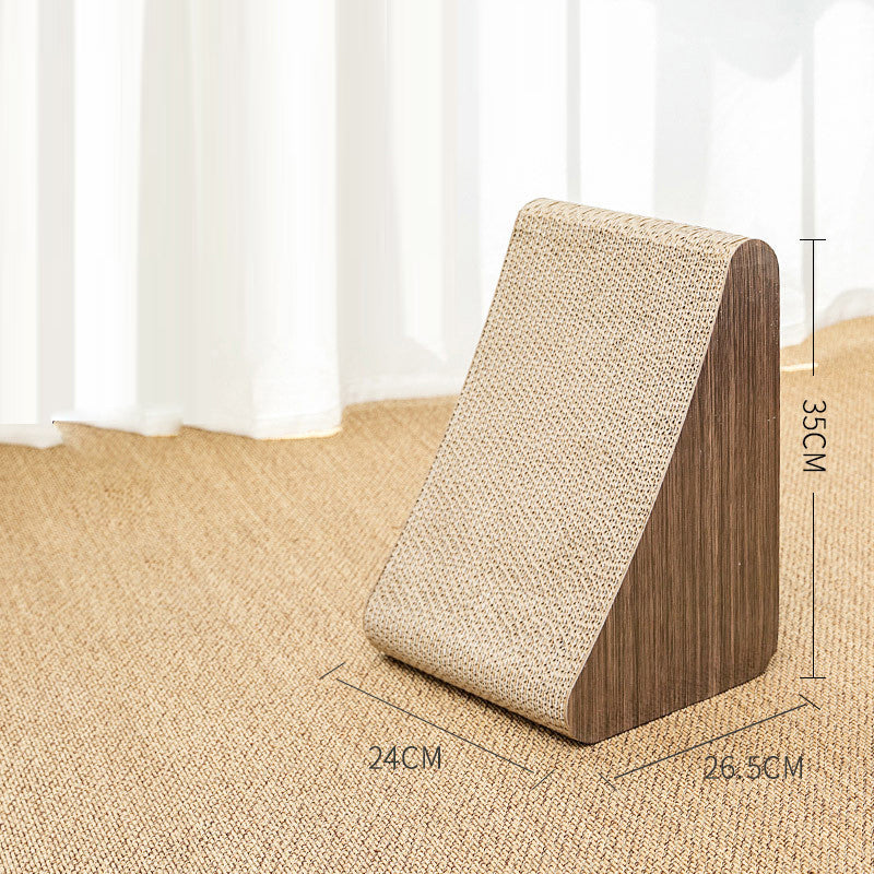 Solid triangular cat scratching board