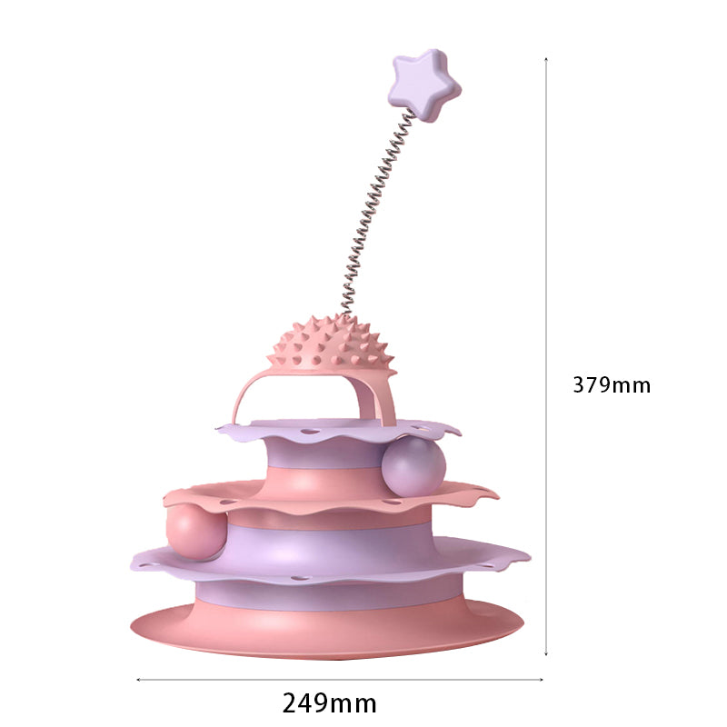 Four-layer cat turntable with ball