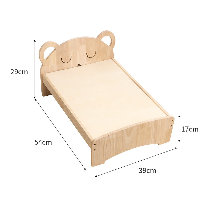 Bear head design wooden cat bed