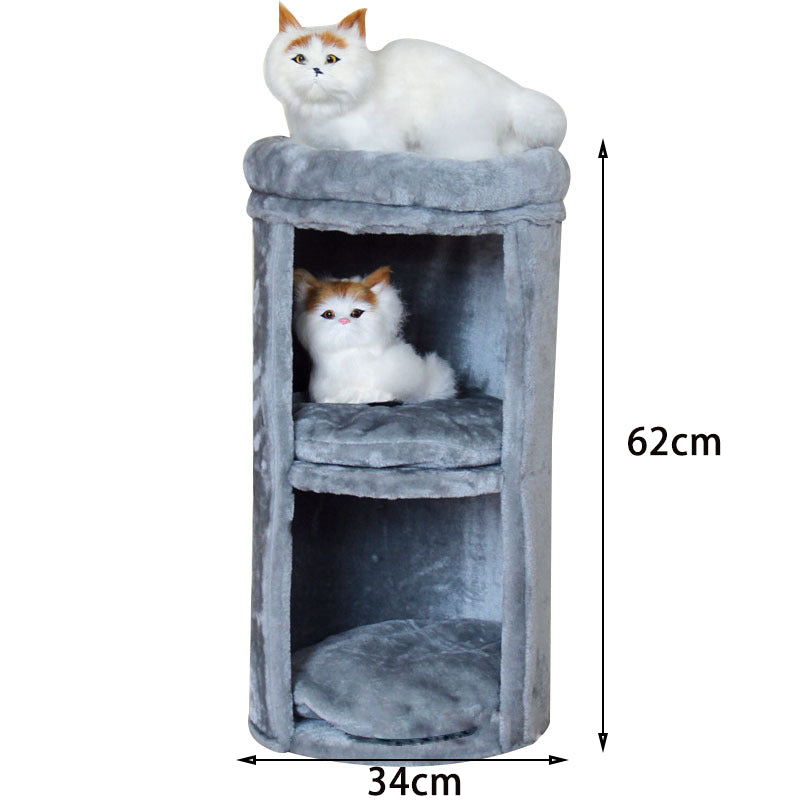 Three layer plush cat platform cat bucket