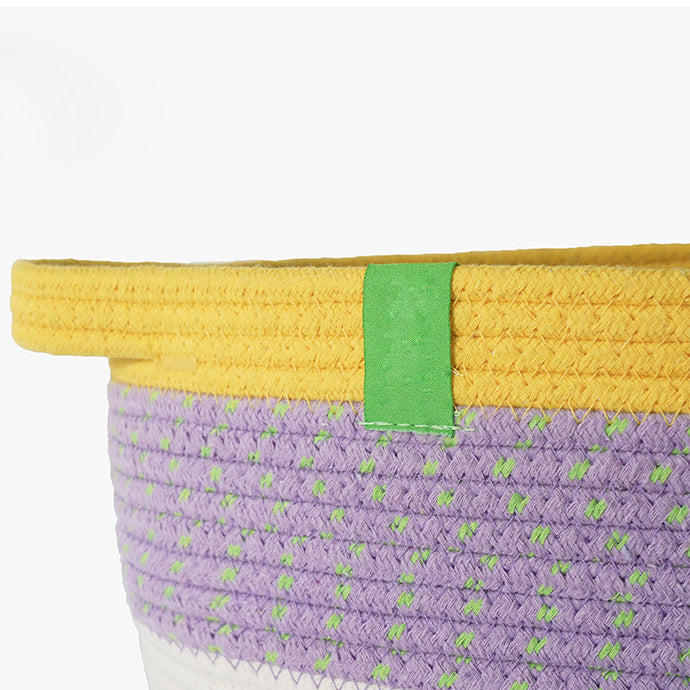 Hand waved cotton rope pet basket