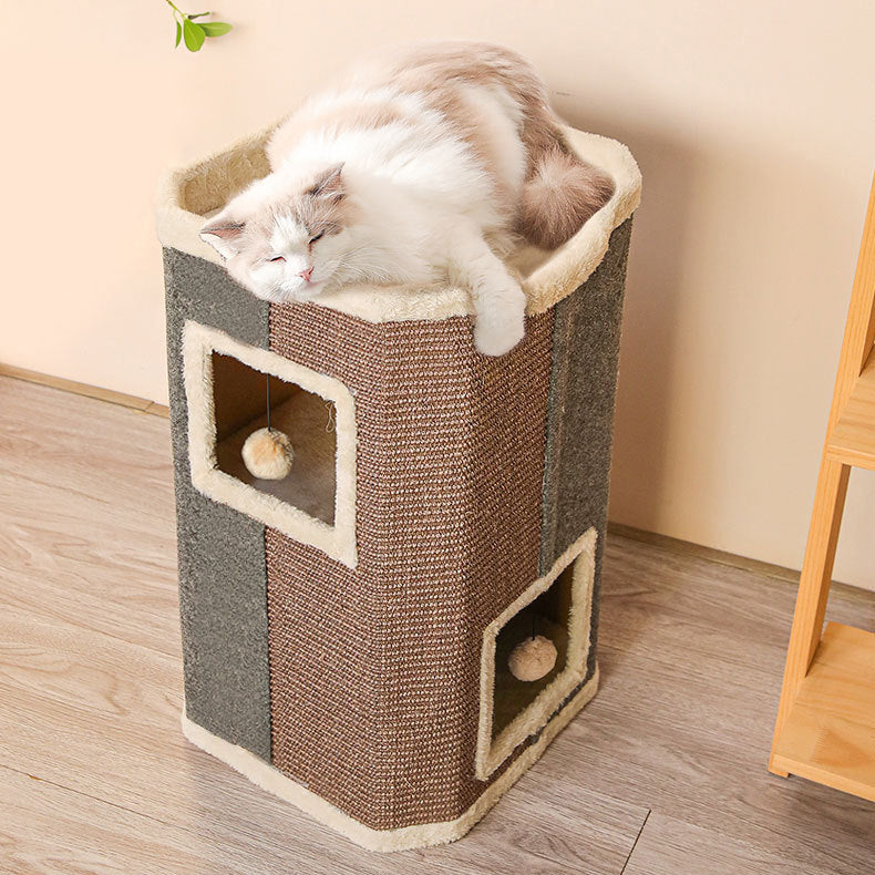 Sisal bucket cat house