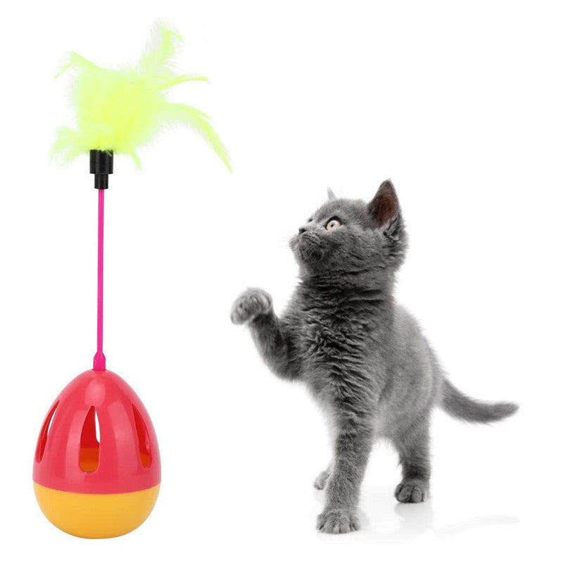 Cat Toy Food Dispenser Feather Tumbler