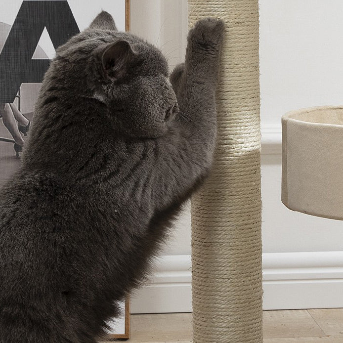 Japanese style cat tree with soft bed