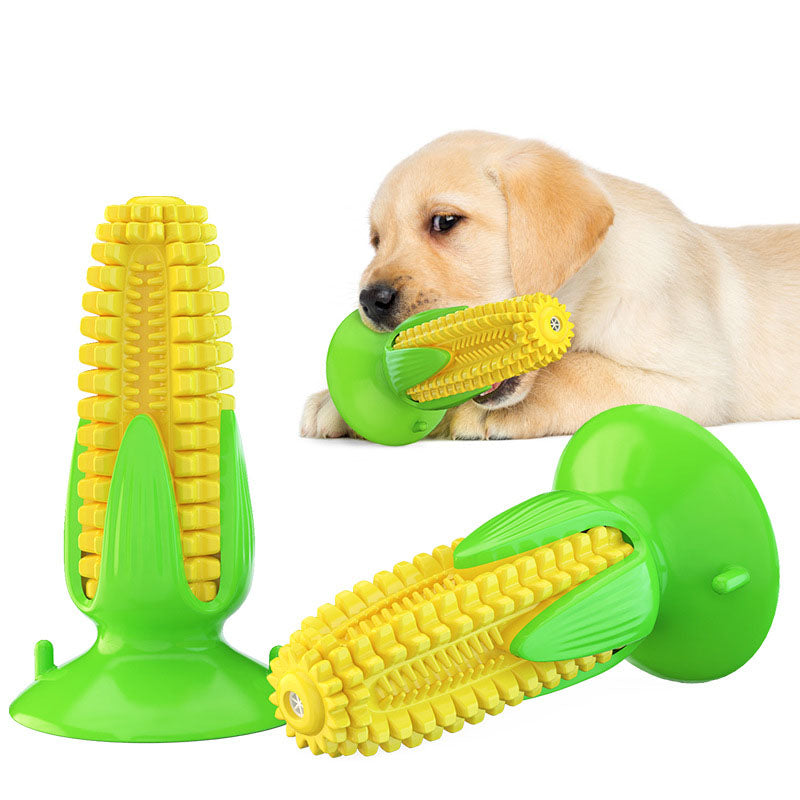 Suction cup vocal corn chew toy