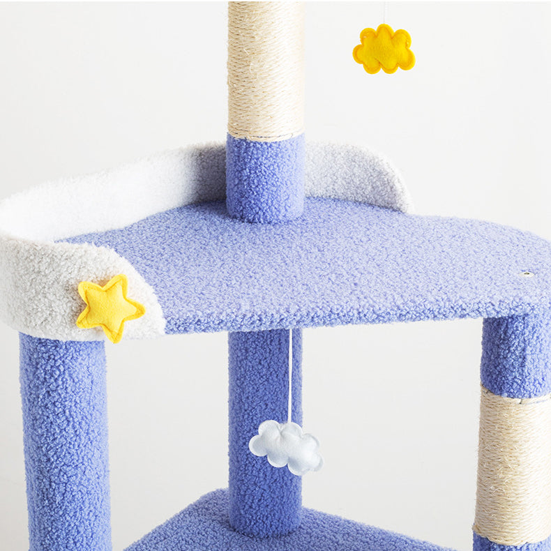 Star moon and cloud blue sky cat tree