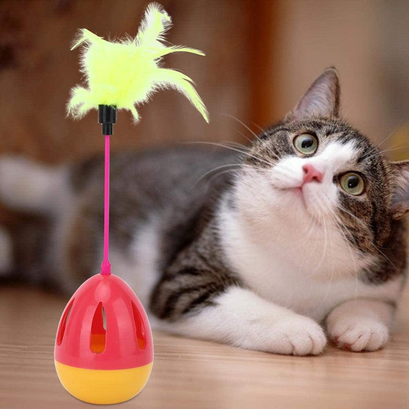 Cat Toy Food Dispenser Feather Tumbler