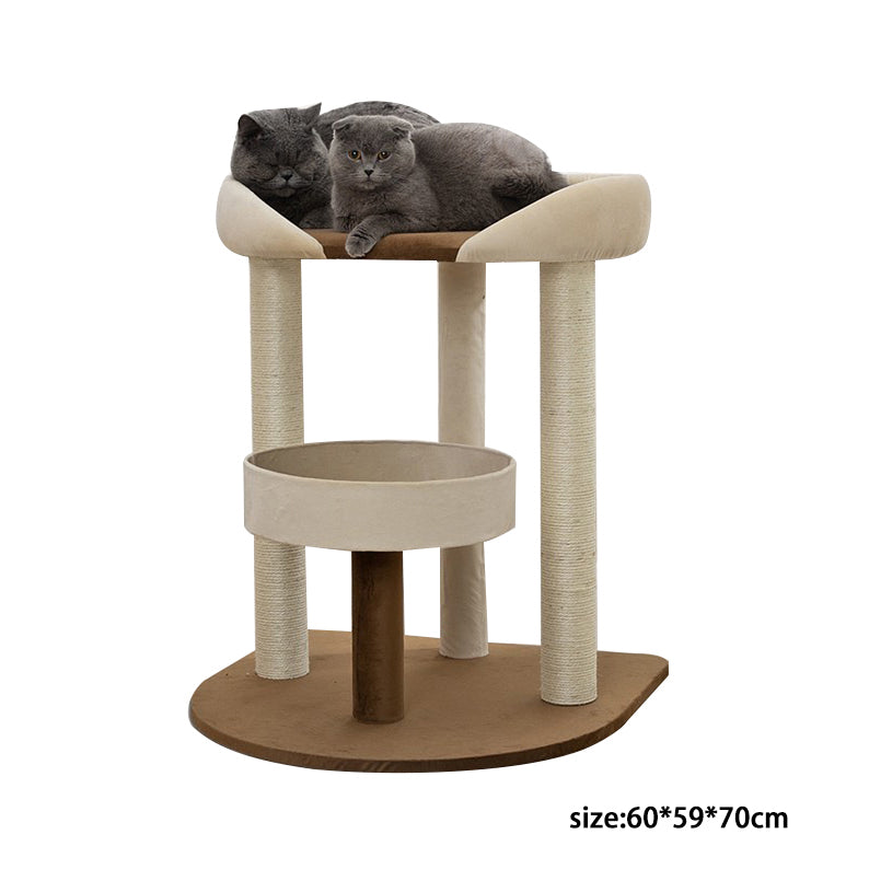 Japanese style cat tree with soft bed