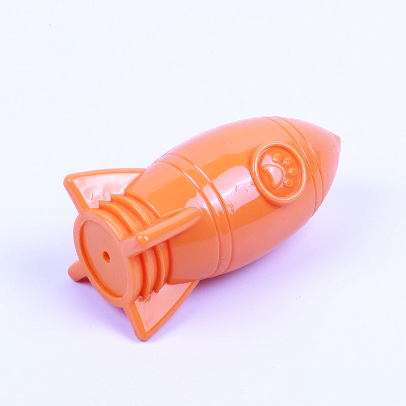 Rocket Squeaky Food Dispenser Dog Toys