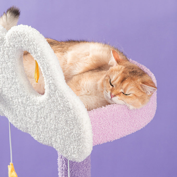 Star moon and cloud purple cat tree