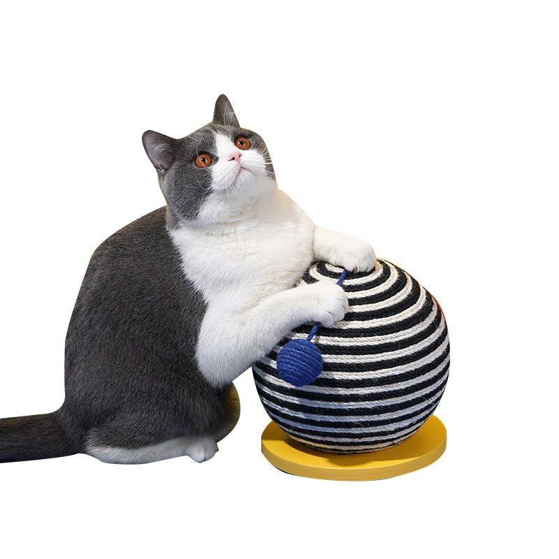 Memphis colorful stripe cat scratching ball