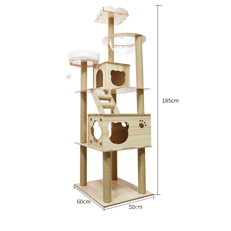 Extra large cat tower with two house