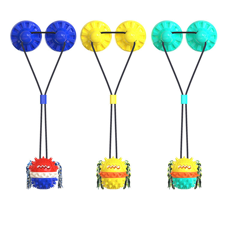 Double suction cup pulling rope ball