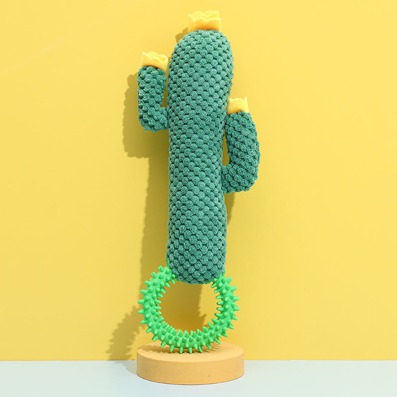 Cactus Squeaky Plush Dog Chew Toy