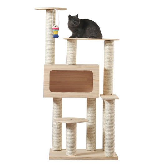 Small wooden cat climbing frame