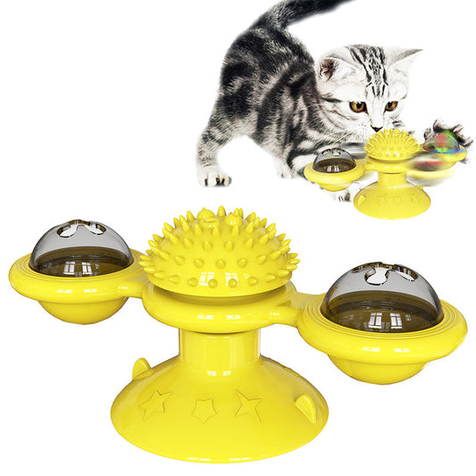 Rotating windmill cat toys