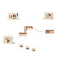 Wall-hung type wood cat platform climbing ladder
