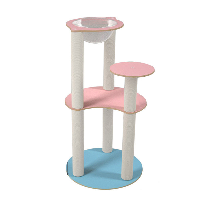 Colorful cat climbing frame with capsule