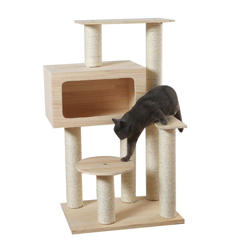 Small wooden cat climbing frame