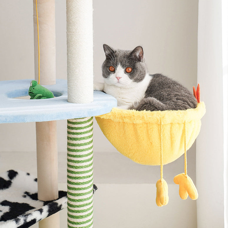 Luxury farm cat tree with condo