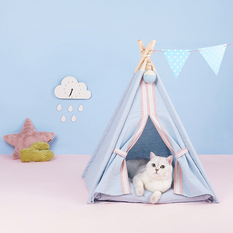 Nordic pet tent with soft mat