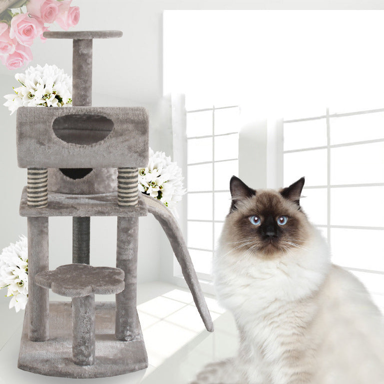 Flower cat tree with tunnel