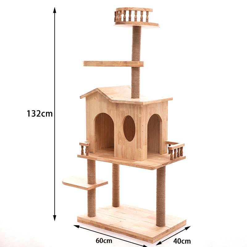 Large wood cat condo cat tree