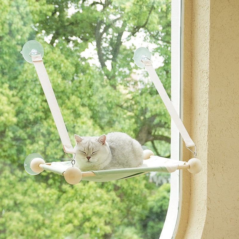 Wood window cat bed pet hammock