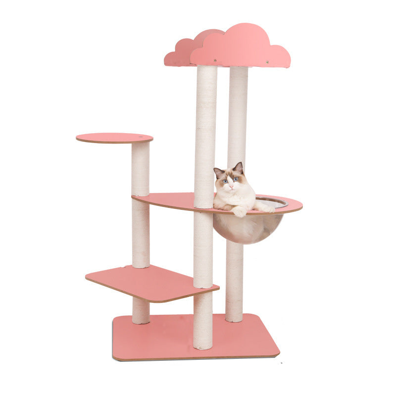 Colorful cat climbing frame with capsule