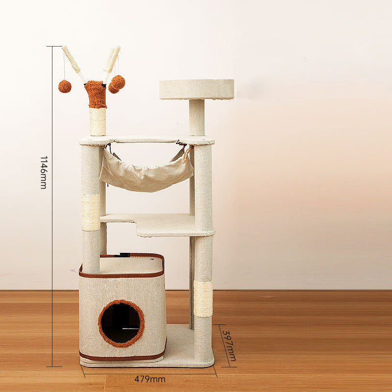 Non-stick cat tree with condo