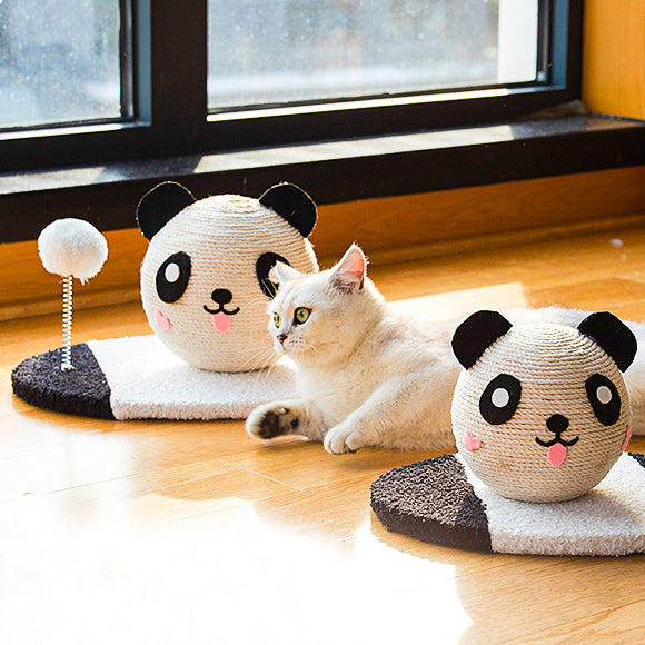 Panda sisal cat scratching with cat ball